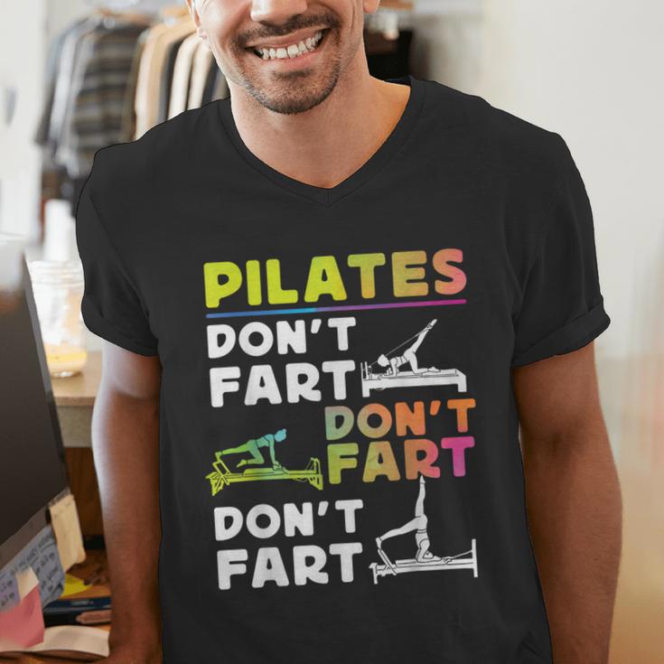 Pilates Instructor Teacher Watercolor Pilates Don't Fart Men Women Kids Men's V-Neck T-Shirt, funny gift Pilates Instructor Teacher Watercolor Pilates Don't Fart Men Women Kids Men's V-Neck T-Shirt, funny gift