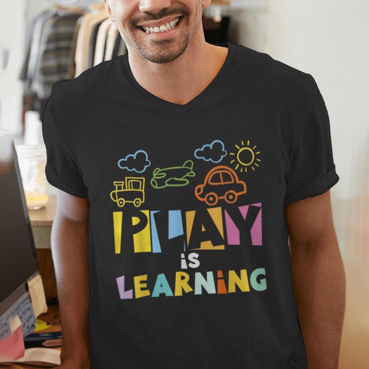 Play Is Learning Design T Designs For Teachers Preschool Men's V-Neck T-Shirt, funny gift Play Is Learning Design T Designs For Teachers Preschool Men's V-Neck T-Shirt, funny gift