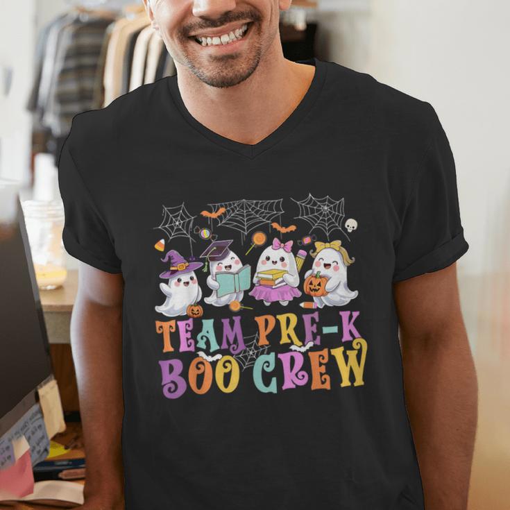 Pre-K Boo Crew Ghost Halloween Teacher Student Men's V-Neck T-Shirt, funny gift Pre-K Boo Crew Ghost Halloween Teacher Student Men's V-Neck T-Shirt, funny gift