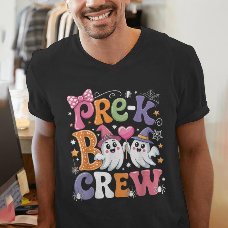 Pre-K Boo Crew Pre-K Teacher Student Kids Halloween Men's V-Neck T-Shirt, funny gift