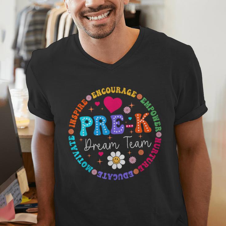 Pre K Dream Team Back To School Boys First Day Teacher Men's V-Neck T-Shirt, funny gift