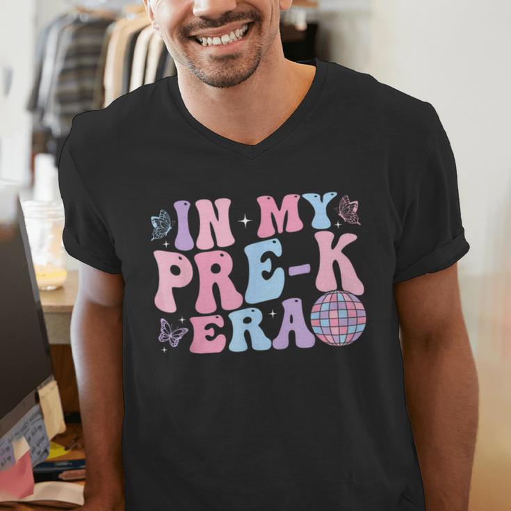 In My Pre K Era Groovy Back To School First Day Teacher Kids Men's V-Neck T-Shirt, Groovy Teacher Shirts, funny gift