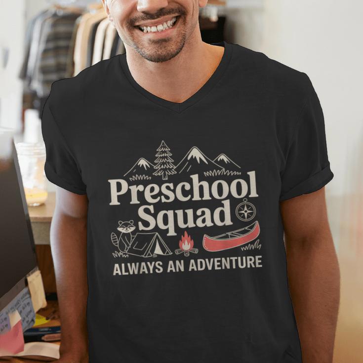 Pre-K Squad Adventure Camping Preschool Teacher Boy Girl Kid Men's V-Neck T-Shirt, funny gift Pre-K Squad Adventure Camping Preschool Teacher Boy Girl Kid Men's V-Neck T-Shirt, funny gift