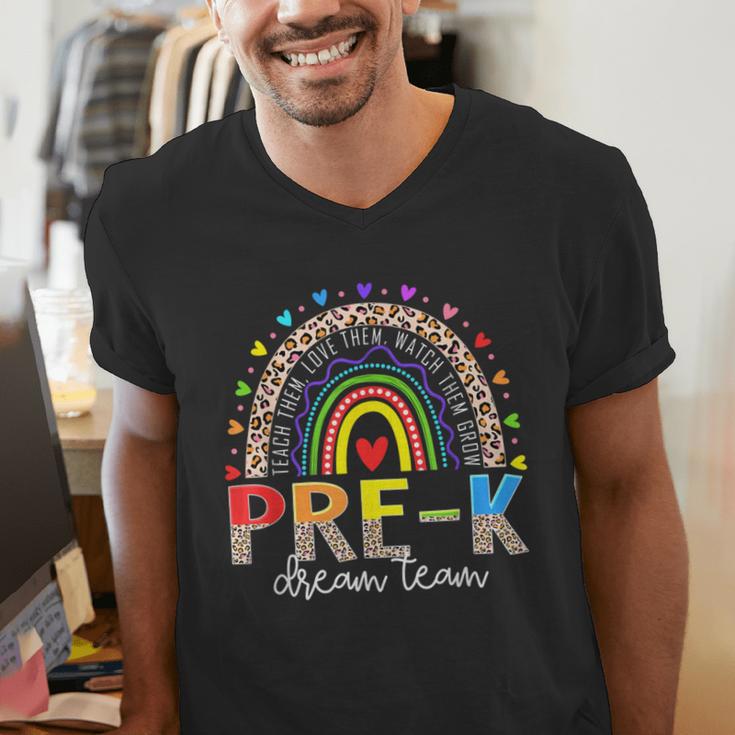 PreK Dream Team Leopard Rainbow Teacher Squad Back To School Men's V-Neck T-Shirt, funny gift PreK Dream Team Leopard Rainbow Teacher Squad Back To School Men's V-Neck T-Shirt, funny gift