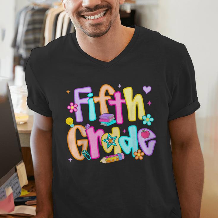 Preppy Fifth Grade Back To School 5th Grade Teacher Girl Boy Men's V-Neck T-Shirt, funny gift Preppy Fifth Grade Back To School 5th Grade Teacher Girl Boy Men's V-Neck T-Shirt, funny gift