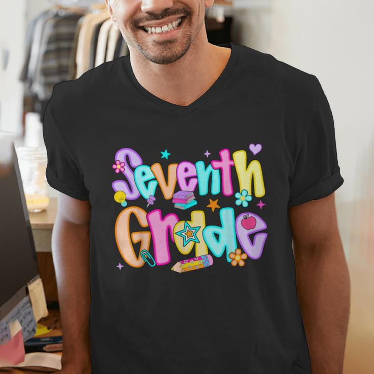 Preppy Seventh Grade Back To School 7th Grade Teachers Girls Men's V-Neck T-Shirt, funny gift Preppy Seventh Grade Back To School 7th Grade Teachers Girls Men's V-Neck T-Shirt, funny gift
