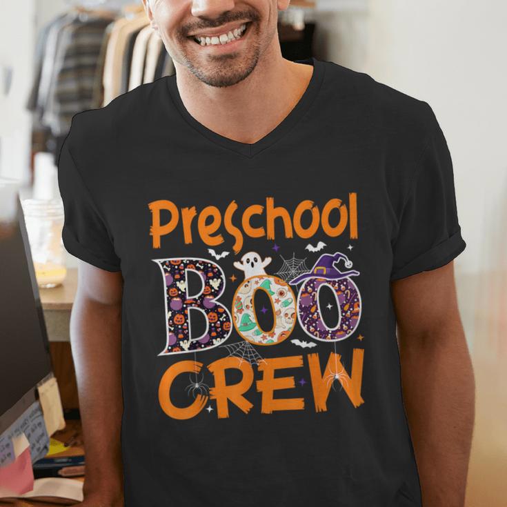 Preschool Boo Crew Preschool Halloween Teacher Men's V-Neck T-Shirt, funny gift