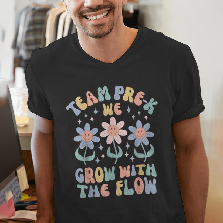 Preschool Teacher Appreciation Team Pre-K Grow With The Flow Men's V-Neck T-Shirt, funny gift Preschool Teacher Appreciation Team Pre-K Grow With The Flow Men's V-Neck T-Shirt, funny gift