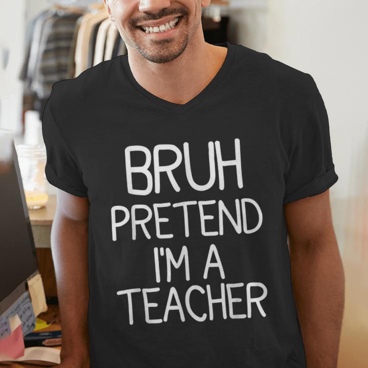 Pretend I'm A Teacher Halloween Costume Men's V-Neck T-Shirt, funny gift