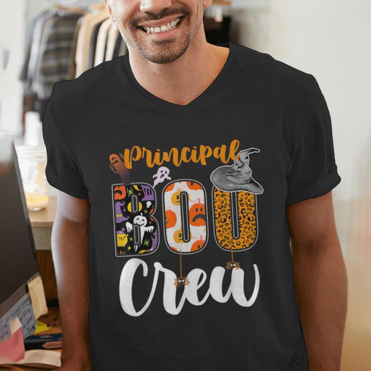 Principal Boo Crew Ghost Halloween Teachers School Matching Men's V-Neck T-Shirt, funny gift
