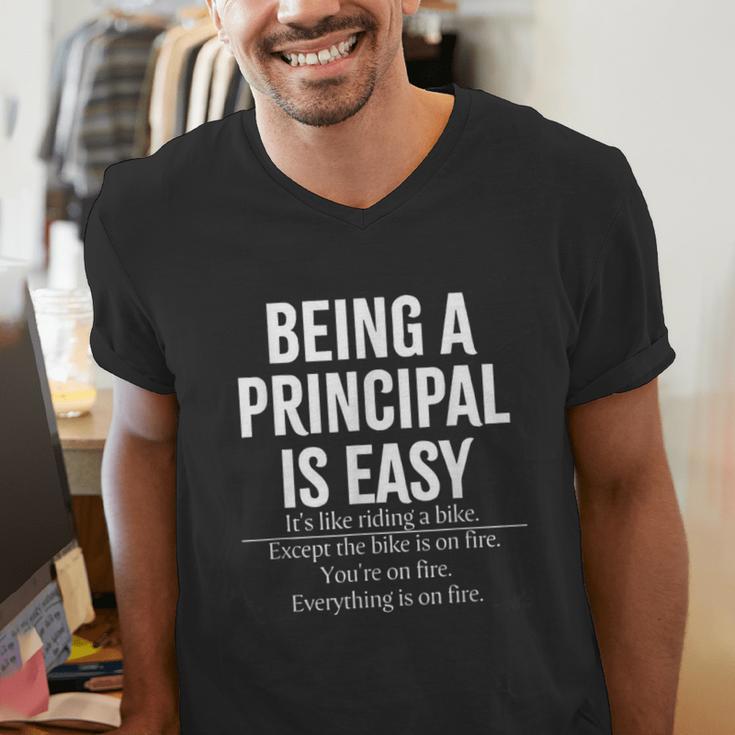 Being A Principal Is Easy School Principal Teacher Life Men's V-Neck T-Shirt, funny gift Being A Principal Is Easy School Principal Teacher Life Men's V-Neck T-Shirt, funny gift