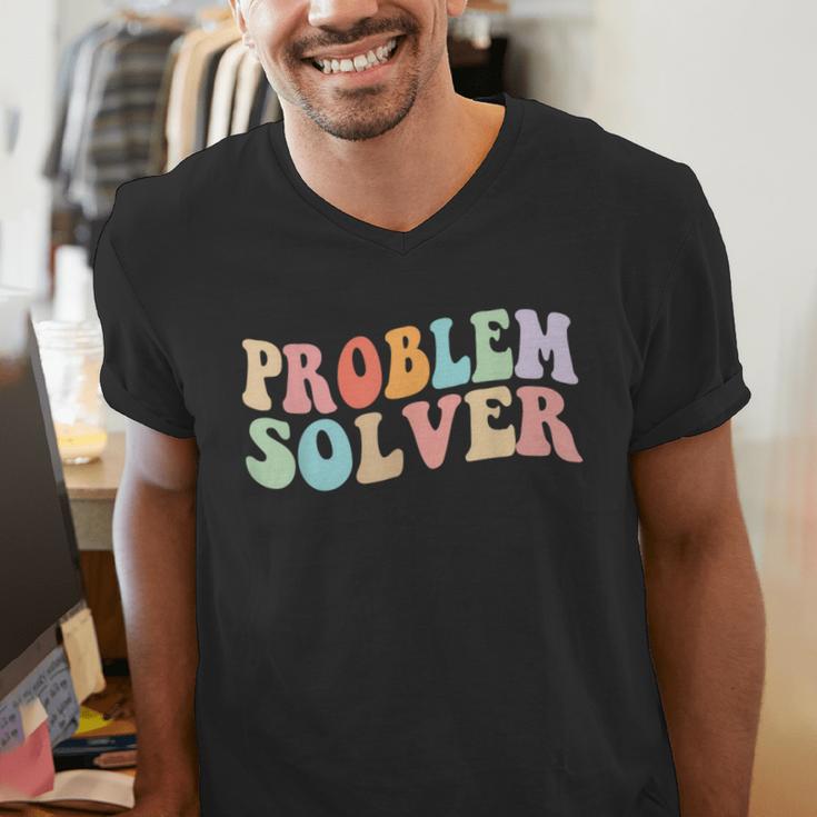 Problem Solver School Work Staff Front Desk Teacher Men's V-Neck T-Shirt, funny gift Problem Solver School Work Staff Front Desk Teacher Men's V-Neck T-Shirt, funny gift