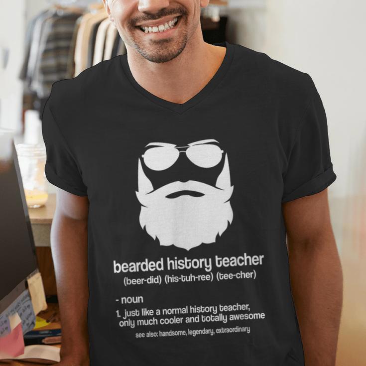 Professor Ancient Teaching Education Bearded History Teacher Men's V-Neck T-Shirt, History Teacher Shirts, funny gift