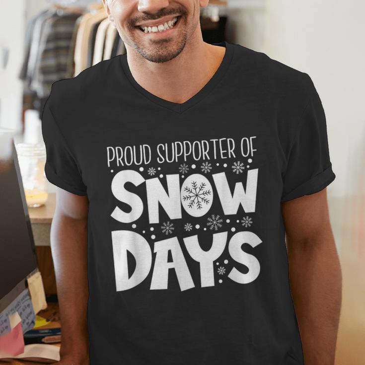 Proud Supporter Of Snow Days Teacher Christmas Men Women Men's V-Neck T-Shirt, funny gift