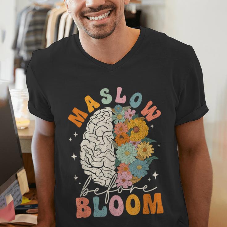 Psychologist Maslow Before Bloom Sped Teacher Classroom Men's V-Neck T-Shirt, funny gift