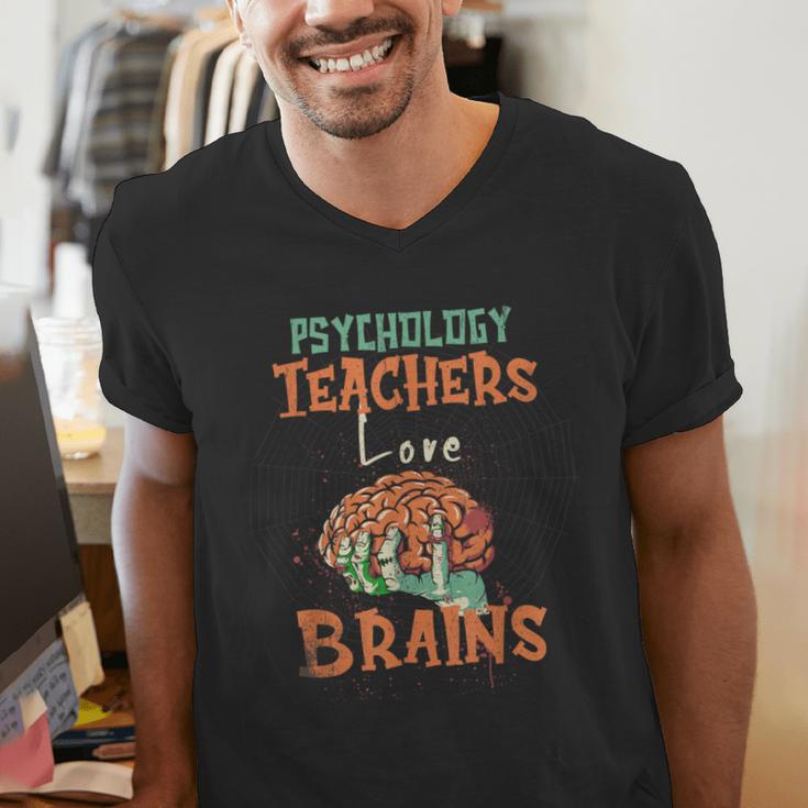 Psychology Teachers Love Brains Halloween For Psychologists Men Women Men's V-Neck T-Shirt, funny gift Psychology Teachers Love Brains Halloween For Psychologists Men Women Men's V-Neck T-Shirt, funny gift