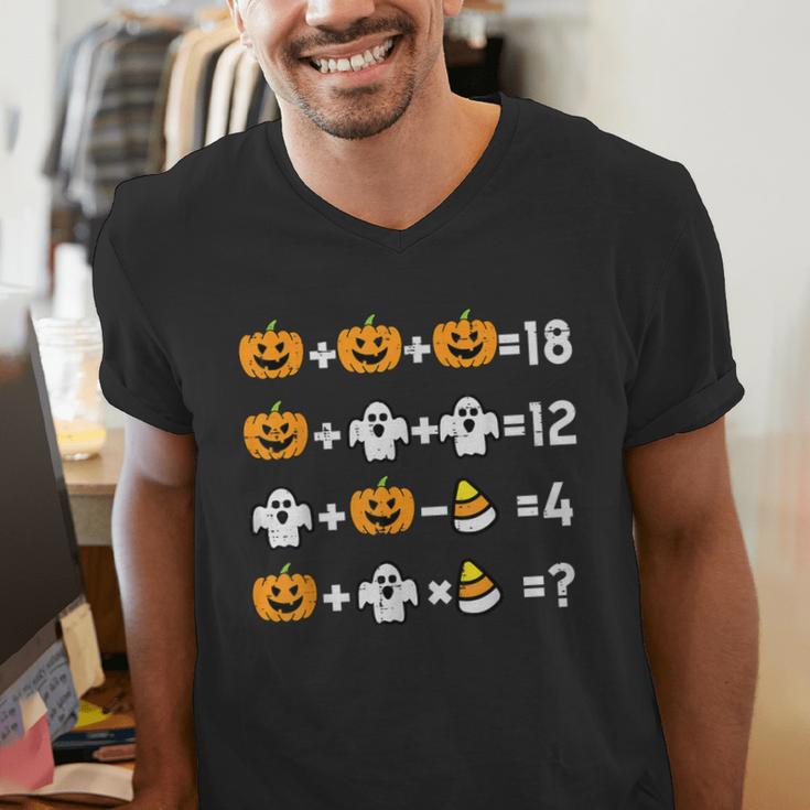 Pumpkin Ghost Equation Math Teacher Halloween Costume Men's V-Neck T-Shirt, funny gift Pumpkin Ghost Equation Math Teacher Halloween Costume Men's V-Neck T-Shirt, funny gift