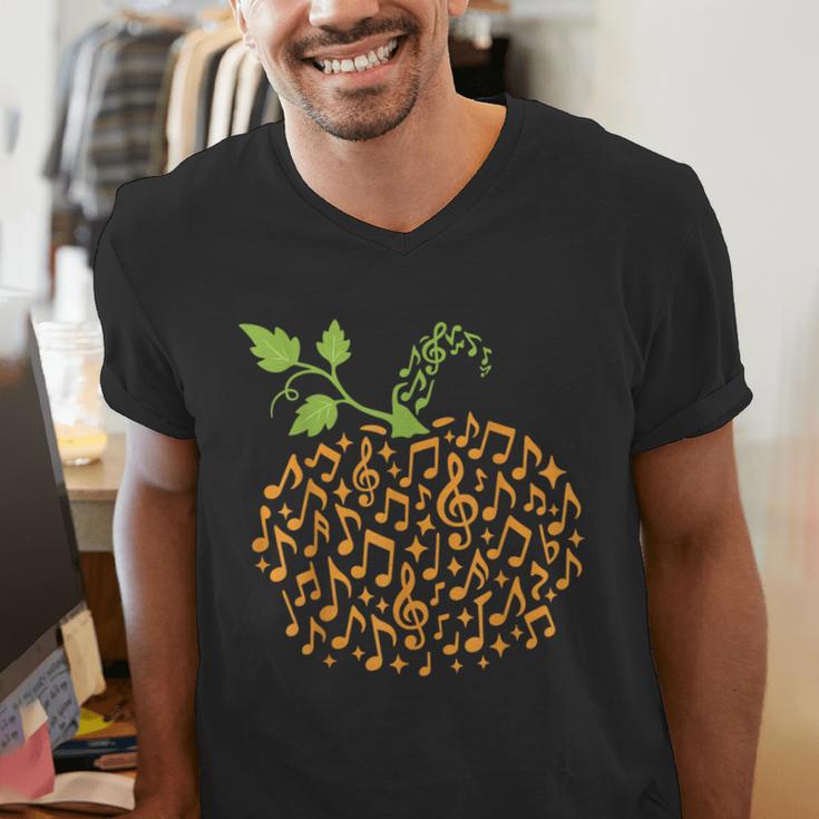 Pumpkin Music Notes Fall Teacher Autumn Halloween Men's V-Neck T-Shirt, funny gift Pumpkin Music Notes Fall Teacher Autumn Halloween Men's V-Neck T-Shirt, funny gift