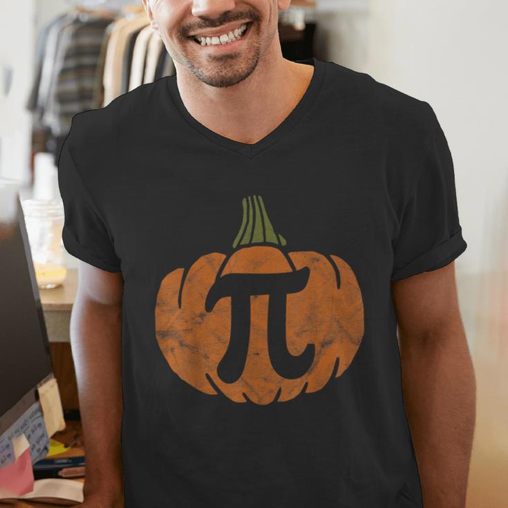 Pumpkin Pi Math Teacher Halloween Thanksgiving Day Costume Men Women Kids Men's V-Neck T-Shirt, funny gift