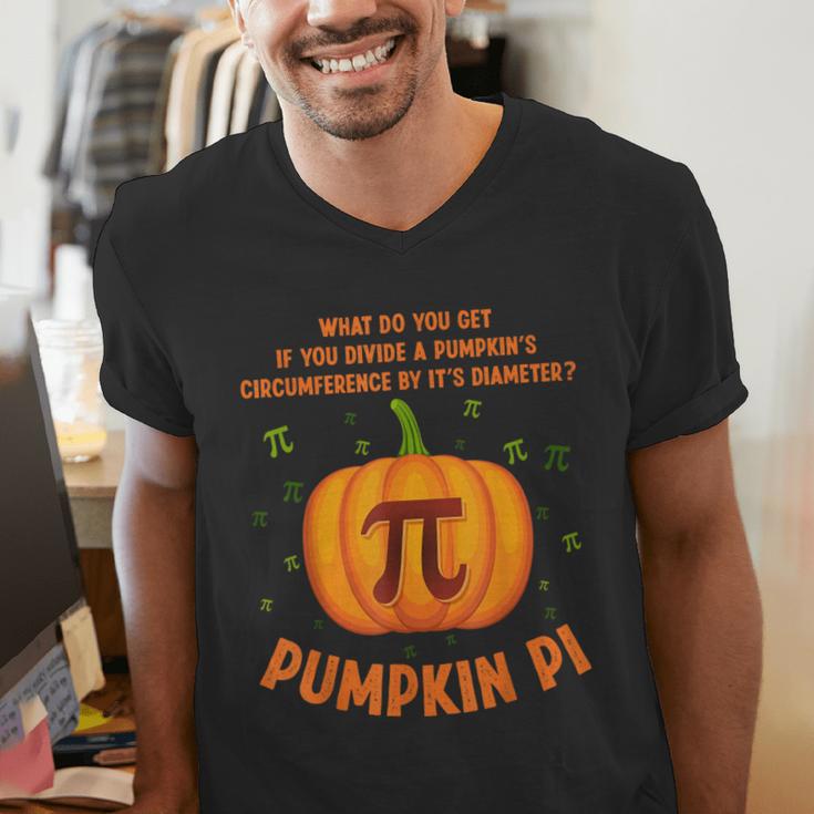 Pumpkin Pie Pi Math Teacher Shirt Halloween Men Adult Men's V-Neck T-Shirt, funny gift Pumpkin Pie Pi Math Teacher Shirt Halloween Men Adult Men's V-Neck T-Shirt, funny gift