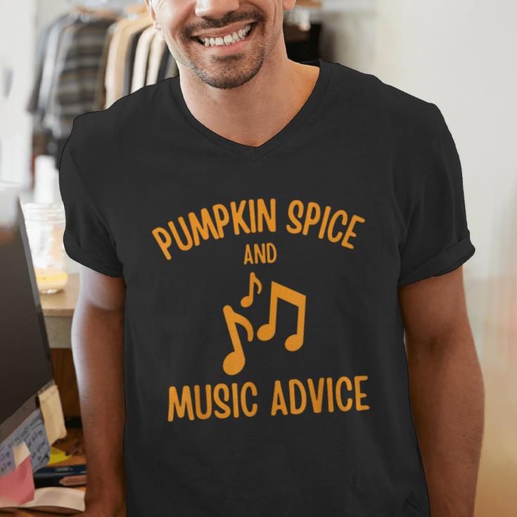 Pumpkin Spice And Music Advice Music Teacher Halloween Men's V-Neck T-Shirt, funny gift Pumpkin Spice And Music Advice Music Teacher Halloween Men's V-Neck T-Shirt, funny gift