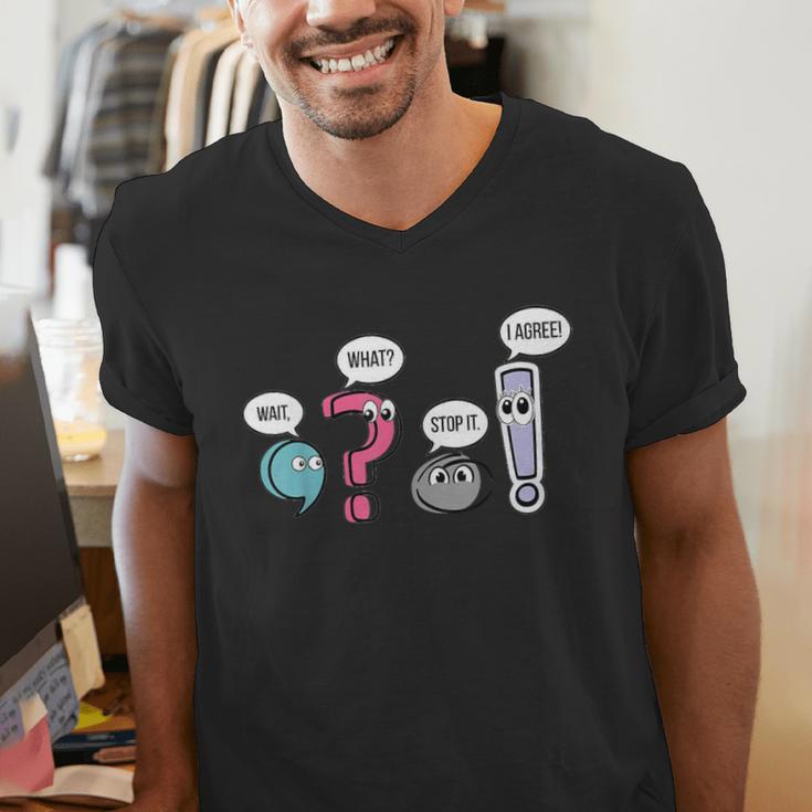 Punctuation English Teacher Wait What Stop It I Agree Men's V-Neck T-Shirt, English Teacher Shirts, funny gift Punctuation English Teacher Wait What Stop It I Agree Men's V-Neck T-Shirt, English Teacher Shirts, funny gift