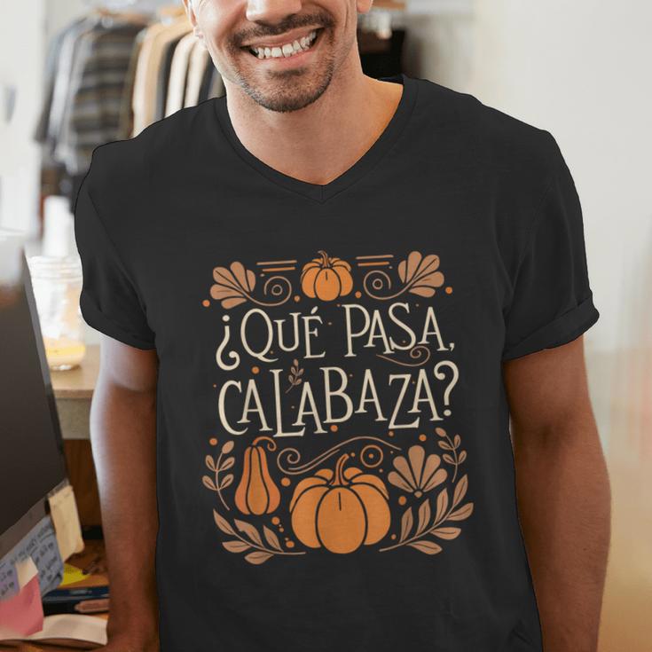 Que Pasa Calabaza Shirt Spanish Teacher Men's V-Neck T-Shirt, funny gift