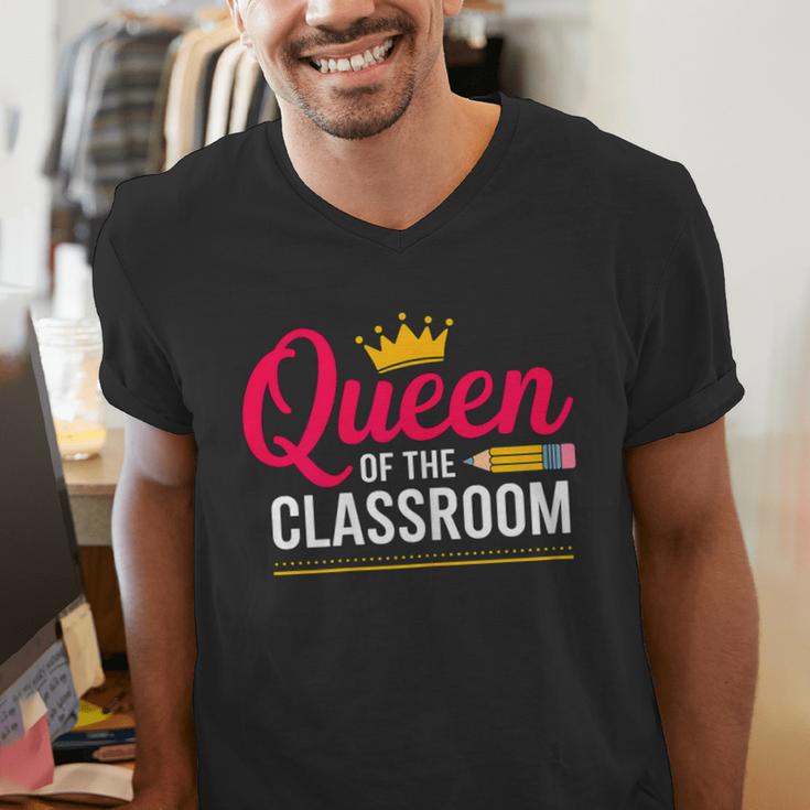 Queen Of The Classroom Teacher Men's V-Neck T-Shirt, funny gift