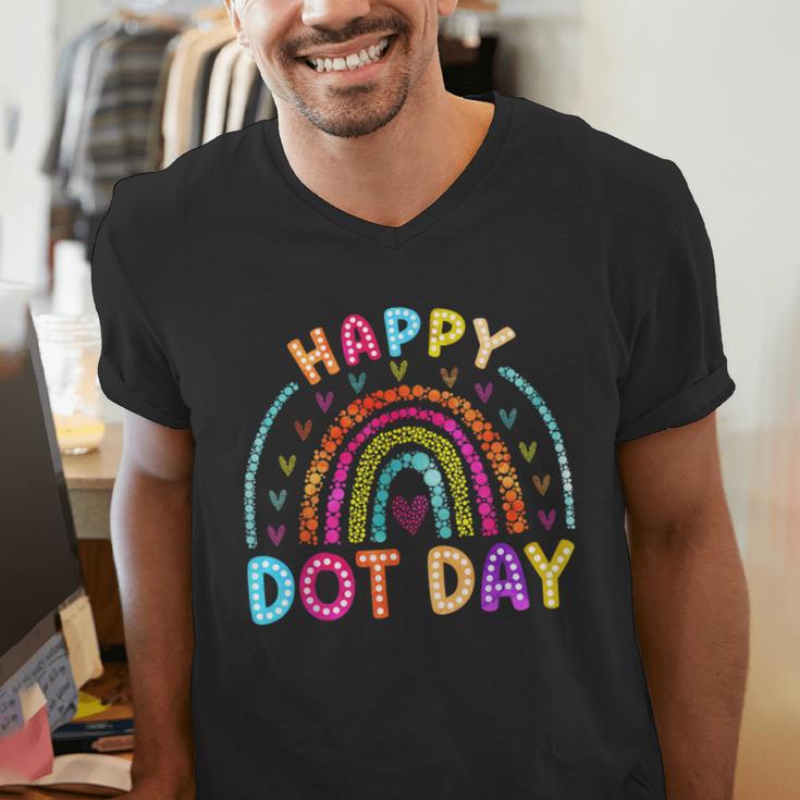 Rainbow Happy Dot Day Shirts Teacher Kids September 15th Men's V-Neck T-Shirt, funny gift Rainbow Happy Dot Day Shirts Teacher Kids September 15th Men's V-Neck T-Shirt, funny gift