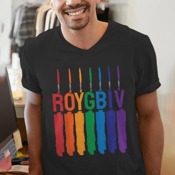 Rainbow Roygbiv Kids Artist Costume Art Teacher Men's V-Neck T-Shirt, funny gift Rainbow Roygbiv Kids Artist Costume Art Teacher Men's V-Neck T-Shirt, funny gift