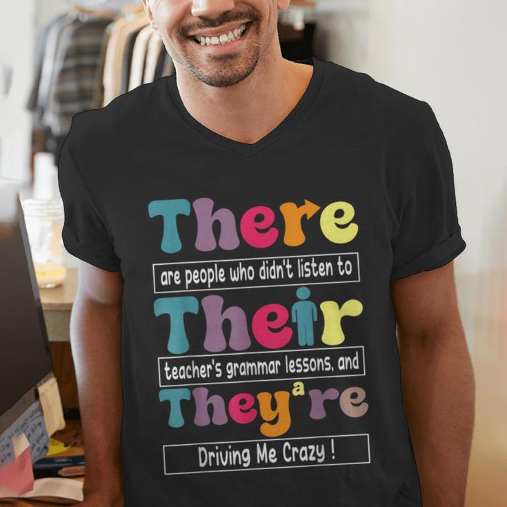 There Their They'Re English Teacher Grammar Memes Men's V-Neck T-Shirt, English Teacher Shirts, funny gift