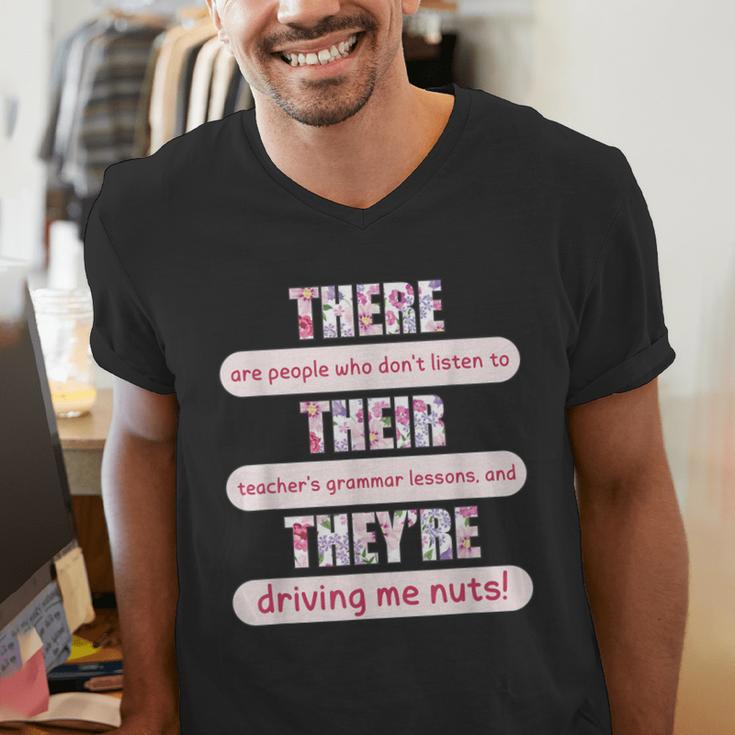 There Their They'Re Teacher English Grammar Police Men's V-Neck T-Shirt, English Teacher Shirts, funny gift There Their They'Re Teacher English Grammar Police Men's V-Neck T-Shirt, English Teacher Shirts, funny gift