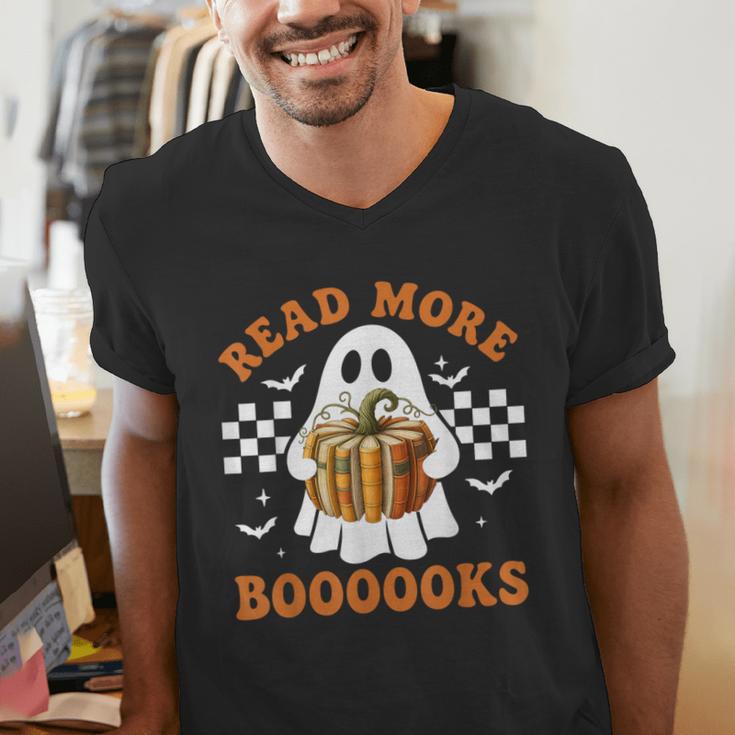 Read More Books Halloween Retro Pumpkin Reading Fall Teacher Men's V-Neck T-Shirt, funny gift Read More Books Halloween Retro Pumpkin Reading Fall Teacher Men's V-Neck T-Shirt, funny gift