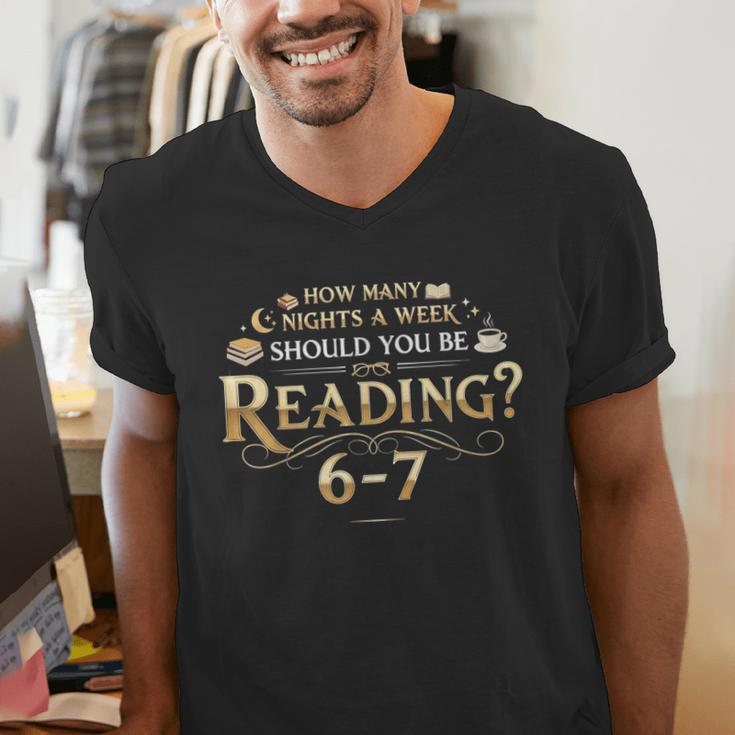 Reading 6–7 Teacher Librarian English Book Lover Quote Men's V-Neck T-Shirt, English Teacher Shirts, funny gift