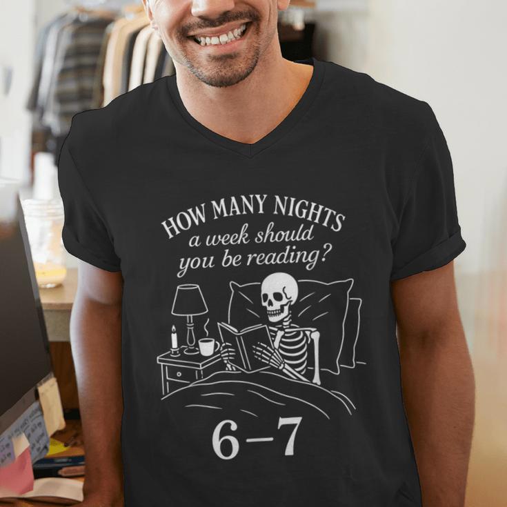 Reading 67 Meme English Teacher 67 Book Lover Humor Men's V-Neck T-Shirt, English Teacher Shirts, funny gift