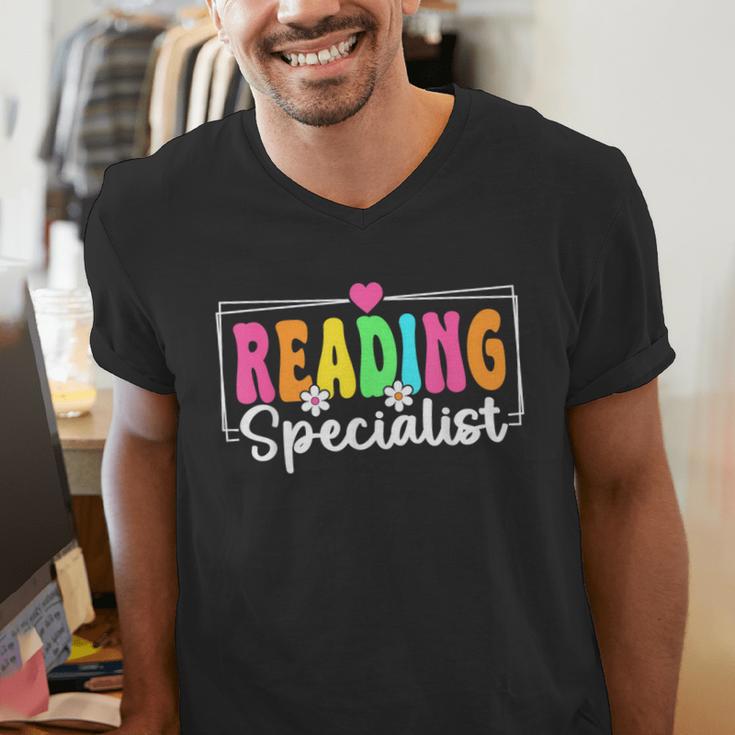 Reading Specialist Back To School Reading Teacher Men's V-Neck T-Shirt, funny gift