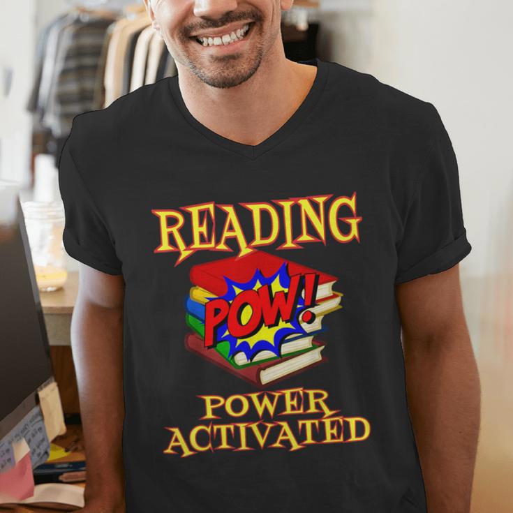 Reading Super Power Activated Superhero Teacher Or Student Men Women Girls Kids Men's V-Neck T-Shirt, Super Teacher Shirts, funny gift