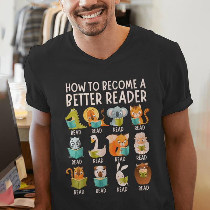 Reading Teacher How To Become a Better Reader Book Lover Fun Men's V-Neck T-Shirt, funny gift Reading Teacher How To Become a Better Reader Book Lover Fun Men's V-Neck T-Shirt, funny gift