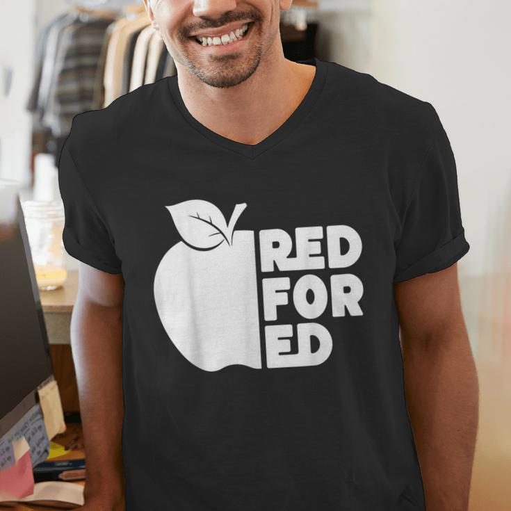 Red For Ed Teacher Support Public Education For Men Women Kids Men's V-Neck T-Shirt, funny gift