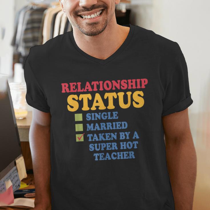 Relationship Status Single Married Hot Teacher Men's V-Neck T-Shirt, funny gift Relationship Status Single Married Hot Teacher Men's V-Neck T-Shirt, funny gift