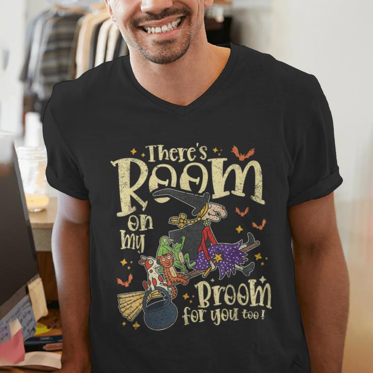 There's Room On My Broom For You Too Teacher Halloween Men's V-Neck T-Shirt, funny gift There's Room On My Broom For You Too Teacher Halloween Men's V-Neck T-Shirt, funny gift