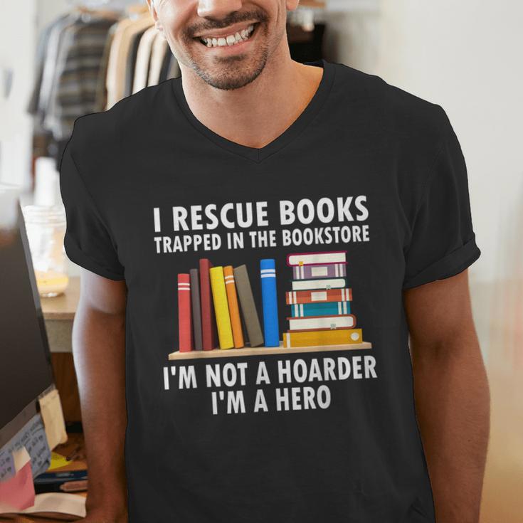 I Rescue Books Trapped In The Bookstore Book Teacher For Men Women Men's V-Neck T-Shirt, funny gift I Rescue Books Trapped In The Bookstore Book Teacher For Men Women Men's V-Neck T-Shirt, funny gift