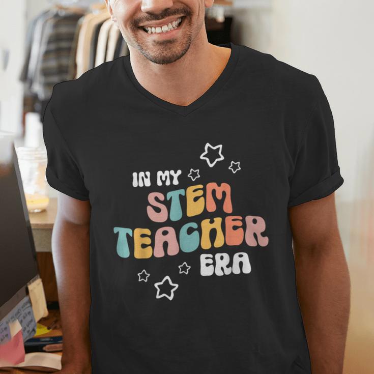 Retro Boho Math Science Professor In My STEM Teacher Era Men's V-Neck T-Shirt, Science Teacher Shirts, funny gift