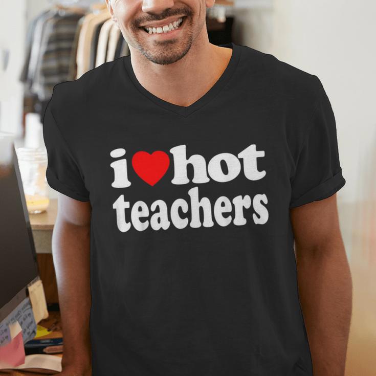 Retro I Love Hot Teachers Vintage I Heart Hot Teacher Men Women Girls Kids Men's V-Neck T-Shirt, funny gift