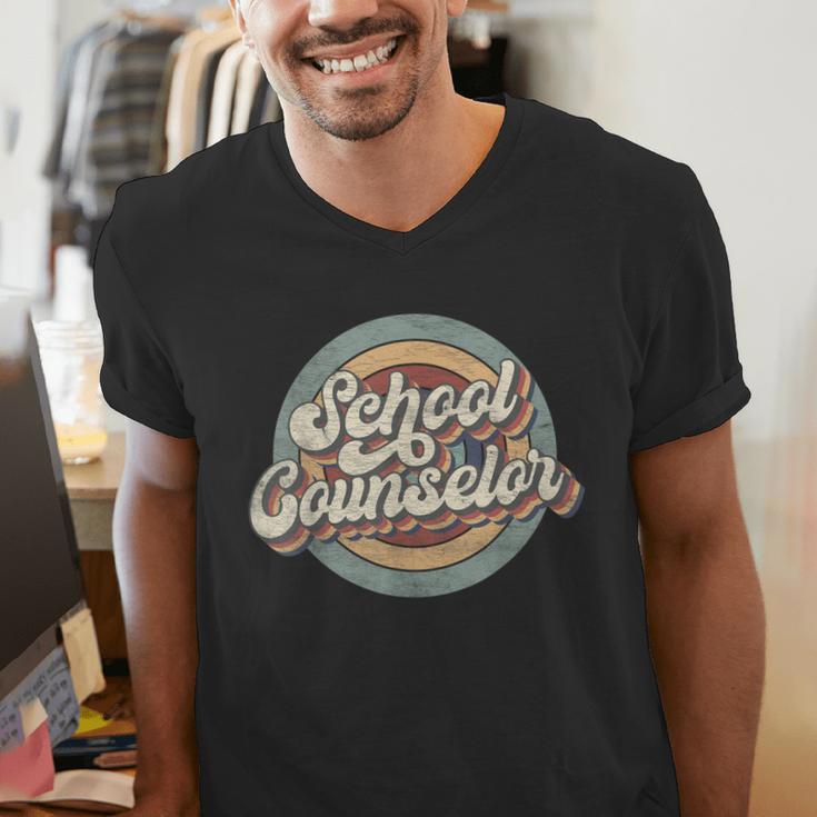 Retro School Counselor Back To School Teacher Squad Crew Men's V-Neck T-Shirt, funny gift Retro School Counselor Back To School Teacher Squad Crew Men's V-Neck T-Shirt, funny gift