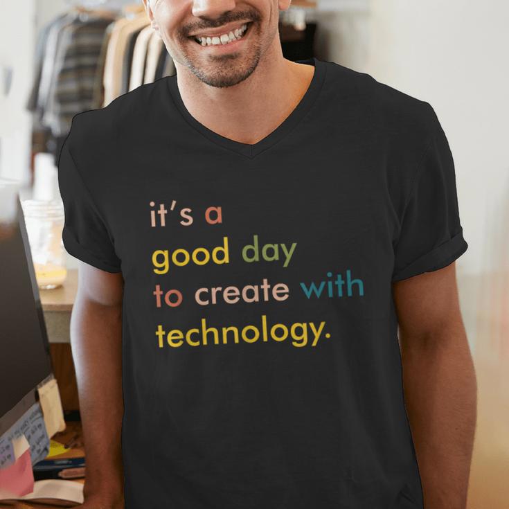 Retro Technology Teacher Shirt Tech Teacher Men's V-Neck T-Shirt, funny gift Retro Technology Teacher Shirt Tech Teacher Men's V-Neck T-Shirt, funny gift