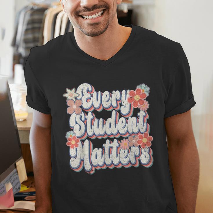 Retro Vintage Every Student Matters Teacher Paraprofessional Men's V-Neck T-Shirt, funny gift Retro Vintage Every Student Matters Teacher Paraprofessional Men's V-Neck T-Shirt, funny gift
