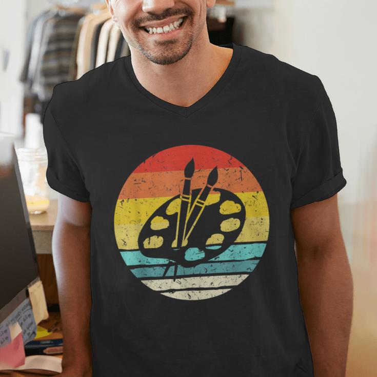 Retro Vintage Paint Palette Costume Artist Art Teacher Men Women Men's V-Neck T-Shirt, funny gift Retro Vintage Paint Palette Costume Artist Art Teacher Men Women Men's V-Neck T-Shirt, funny gift