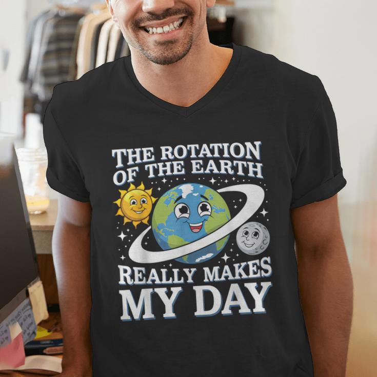 Rotation Of Earth Science Teacher Earth Day Men Women Men's V-Neck T-Shirt, Science Teacher Shirts, funny gift