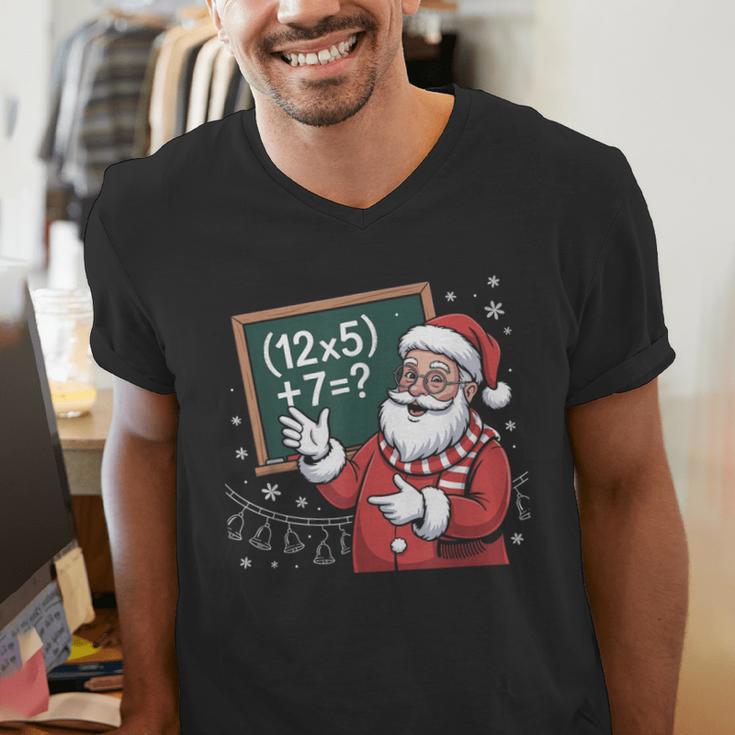 Santa Teacher 67 Math Christmas Xmas Holiday Number 67 Men's V-Neck T-Shirt, funny gift Santa Teacher 67 Math Christmas Xmas Holiday Number 67 Men's V-Neck T-Shirt, funny gift